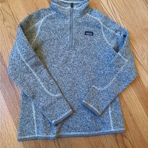 Girls Patagonia Gray Quarter-Zip Pullover Jacket XL